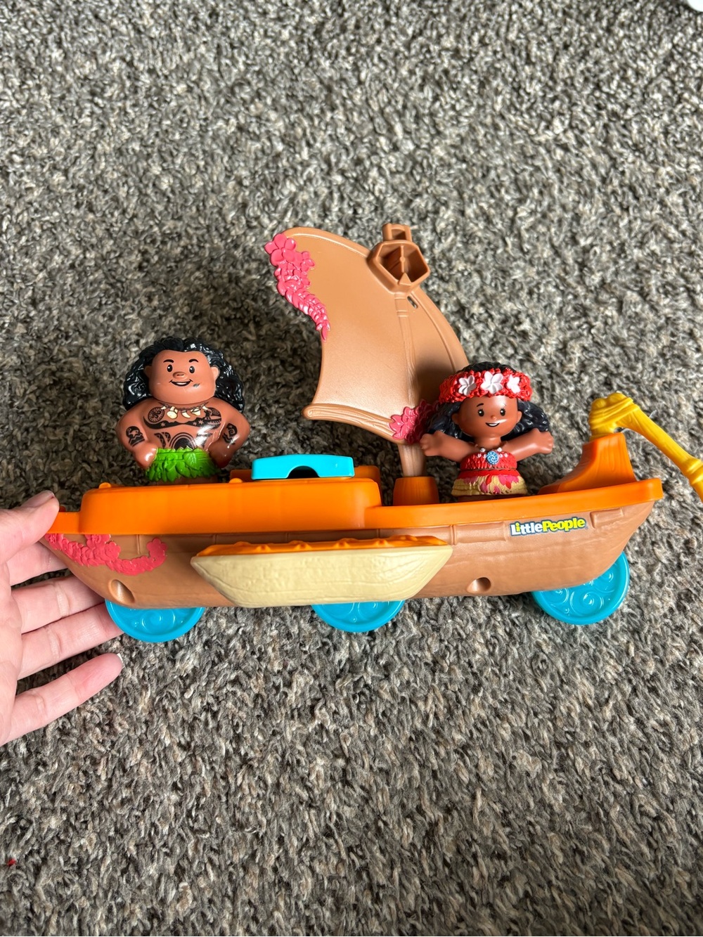 EUC little people Disney Moana boat and two people